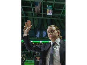 Patrick Kane waves to the crowd after watching his No.  88 from the London Knights retired at Budweiser Gardens in 2020. (Mike Hensen/The London Free Press)