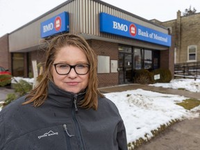 Kelly Elliot, the deputy mayor of Thames Centre is disappointed that the BMO branch in Thorndale is being closed. (Mike Hensen/The London Free Press)