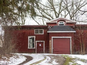 An old barn on Halls Mills Road in Byron belonging to John and Ruth Ann McLeod has collapsed and whether or not it needs to be demolished or rebuilt as a heritage property is still up in the air in London, Ont.  Photograph taken on Sunday January 26, 2020.  (Mike Hensen/The London Free Press)