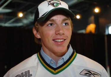 Patrick Kane, then 17, at his introductory press conference with the London Knights in August 2006. (Sue Reeve/London Free Press)