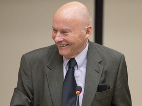 Outgoing councillor Russ Monteith gives parting thoughts at the end of the last meeting for this sitting council at City Hall in London on Tuesday November 25, 2014. CRAIG GLOVER The London Free Press / QMI AGENCY