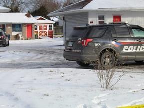 Brantford police say they have made two arrests and are looking for two men in a shooting that left one man is dead and two others injured on the weekend at the Galaxy Motel on Colborne Street East. (Vincent Ball, Postmedia Network)