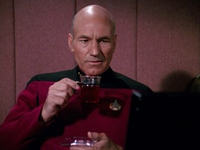Capt. Jean-Luc Picard drinking a cup of earl grey tea. (Paramount Pictures)