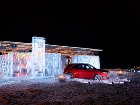 Iceculture Inc. the Hensall company that makes ice, sent three truckloads of ice to Gimli Manitoba last month for an ice garage built by Mercedes Benz. The automaker held media and customer events, including a concert, on site and it will be used in TV commercials and social media campaigns. The garage will stand until it melts, said Mercedes officials. (Supplied photo)