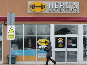 The Herc's Nutrition outlet at 1225 Wonderland Rd. is "closed until further notice" according to a sign on the door Saturday, Feb. 15, 2020, after the arrest of store operator Derek Boyd last week. Boyd, 36, is charged with attempted murder in the stabbing of a woman outside a St. Marys elementary school on Feb. 12. DALE CARRUTHERS / THE LONDON FREE PRESS