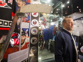 You might remember David Ayres as the zamboni-driving emergency goalie who stole the spotlight and beat Toronto on Hockey Night In Canada last Saturday night. Here he is after the stick he used was submitted into the Hockey Hall of Fame on Feb. 28, 2020. Ernest Doroszuk/Toronto Sun/Postmedia