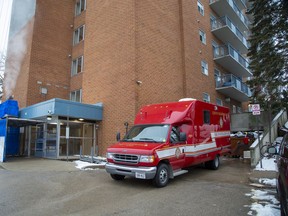 A person was taken to hospital after a fire in a unit at 85 Walnut Street  in London, Ont. on Sunday February 2, 2020.