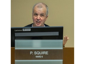 Councillor Phil Squire (ward 6) speaks during budget talks at city hall in London, Ont. on Thursday February 13, 2020. Derek Ruttan/The London Free Press/Postmedia Network