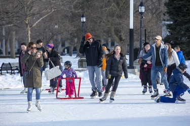 The skating rink at Victoria Park in London was a popular spot for families on Sunday February 16, 2020. Derek Ruttan/The London Free Press/Postmedia Network
