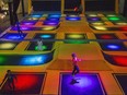 Children enjoy an afternoon of trampolining at The Factory in London on Monday February 17, 2020. The trampolines feature different coloured lights underneath the canvas. It's built in the former Kellogg cereal factory. Derek Ruttan/The London Free Press/Postmedia Network