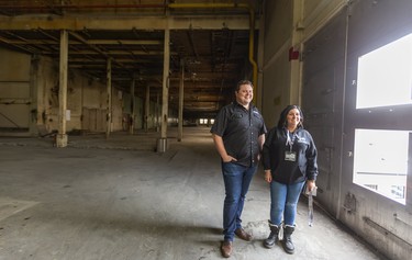 Martha Leach and Paul McLaughlin some of the massive space they have available at their property at 100 Kellogg Lane. Photograph taken on Tuesday February 18, 2020.  Mike Hensen/The London Free Press/Postmedia Network