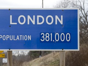 Population sign from 2015. (File photo)