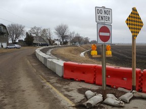 Erie Shore Drive is shown on Friday. Due to a the risk of dike failure, the road will be closed Monday. (Trevor Terfloth/The Daily News)