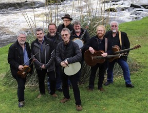 The Irish Rovers, from left, Gerry O’Connor, Morris Crum, Davey Walker, Fred Graham, Sean O’Driscoll (front), Geoffrey Kelly (rear), George Millar and Ian Millar, bring their farewell Saints and Sinners tour to London March 12 and Chatham on St. Patrick’s Day. (Supplied)