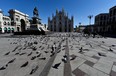 The square in front of the cathedral in Milan, Italy, is occupied almost exclusively by pigeons this week amid a nationwide lockdown aimed at slowing the the spread of COVID-19 outbreak. (Reuters)