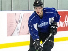 Luke Evangelista practices with the London Knights at Western Fair Sports Centre.