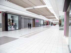Most of the stores in White Oaks Mall are closed. (Derek Ruttan/The London Free Press)