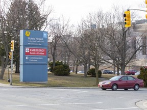 London Health Sciences Centre was caring for 63 COVID-19 patients on Wednesday and had 261 employees with COVID-19. (Derek Ruttan/The London Free Press)