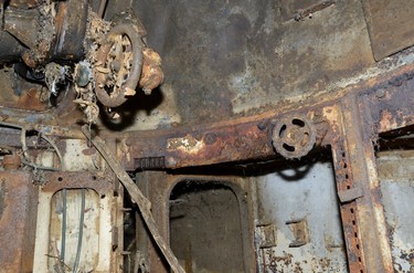 Photographs of the rusted inside of the Holy Roller tank in Victoria Park on Tuesday August 15, 2017. (File photo)