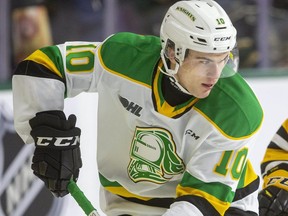 The London Knights traded Stuart Rolofs, a 2019 first round draft pick, to the Oshawa Generals for a couple of draft picks. Rolofs had three goals and six points in the first month and a half of the season before suffering an ear injury that kept him out of the lineup for a couple of weeks. (File photo) (File photo)