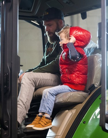 Brendan Wiebe jokingly said he came to the first day of the London Farm Show at the Western Fair Agriplex to "buy a tractor, or maybe a combine," for his son Sawyer Wiebe, 4.
The Fullarton man said the prices were excellent at the show, which runs till Friday.
Mike Hensen/The London Free Press