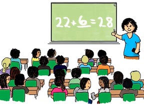 The new math in Ontario high schools: The average class size will rise by six students to 28, the province has said.  (LOUIS PIN, Postmedia Network) FORDCLASSROOM