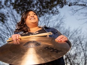 Woodstock drummer Sharon Ransom, who runs Ransom Drum Lab, went to Los Angeles to shoot a commercial for Facebook.