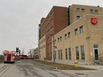 London firefighters responded early Thursday to a fire, now deemed suspicious, at the Salvation Army’s Centre of Hope on Wellington Street. JONATHAN JUHA/The London Free Press