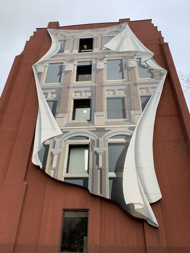 The Gooderham "flatiron" building at Front and Wellington streets is a standout offering a tromp l'oeil painting on the rear of the unique triangular building. (BARBARA TAYLOR, The London Free Press)
