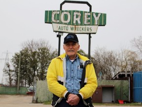 Corey Auto Wreckers owner Bill Wyatt is seen here on Friday April 17, 2020 in London, Ont. (Terry Bridge/Postmedia Network)