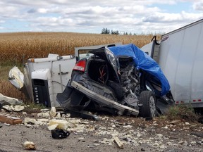 Elgin OPP investigated a fatal crash October 18, 2019 on Highway 401 eastbound near Iona Road. (OPP/Twitter)