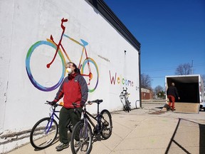 Volunteer Mark Danis Rozenveld helps get bikes to essential workers as part of a retooled Big Bike Giveaway program in London. The organization is shifting gears to provide bikes to low-income essential workers so they can get to work safely and cheaply during the pandemic. (Submitted)