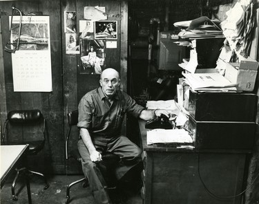 Fred White, LFP maintenance supervisor shown in Richmond Street building office, 1964. (London Free Press files)