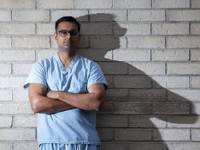 Orthopedic surgeon Dr. Vai Rajgopal's hands are idle these days because COVID-19 caused all elective surgeries to be cancelled in London. (Derek Ruttan/The London Free Press)