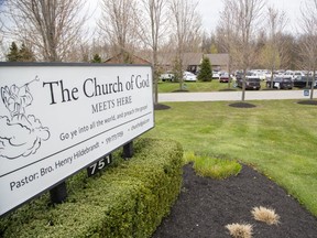 The Church of God, in Aylmer, shown in this April 2020 photo.  (Derek Ruttan/The London Free Press)