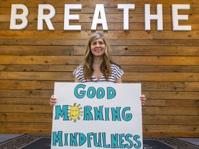 Angela Scott of Forest City Mindfulness is offering classes for free online in London.  Photograph taken on Monday April 13, 2020.  Mike Hensen/The London Free Press/Postmedia Network