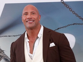 Cast member and producer Dwayne Johnson poses at the premiere for "Fast & Furious Presents: Hobbs & Shaw" in Los Angeles, California, U.S., July 13, 2019.