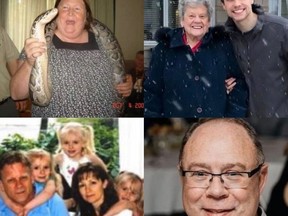 COVID-19 has killed several people in Southwestern Ontario, including (clockwise from top left): Sandy Carson; Charlotte Jones (pictured with grandson); Craig MacDonald; Ron Holliday (pictured with his family)