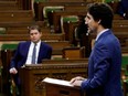 Prime Minister Justin Trudeau speaks in the House of Commons as legislators convene to give the government power to inject billions of dollars in emergency cash to help individuals and businesses through the economic crunch caused by the COVID-19 outbreak, on Parliament Hill in Ottawa, April 11, 2020.