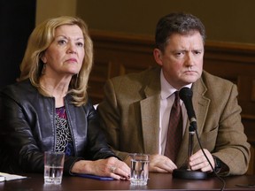 Christine Elliott, Deputy Premier and Minister of Health, and Dr. Peter Donnelly, President and Chief Executive Officer of Public Health Ontario, during a press conference. Veronica Henri/Toronto Sun/Postmedia Network