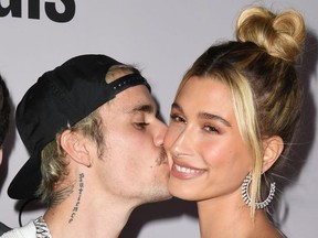 Justin Bieber and Hailey Bieber attend the premiere of YouTube Originals' "Justin Bieber: Seasons" at Regency Bruin Theatre on January 27, 2020 in Los Angeles, California.