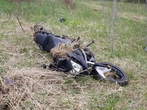 A motorcyclist was killed Sunday, May 17 in a single-vehicle crash on Line 87 in Listowel. (OPP photo)