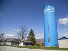 The water tower in Walkerton, Ontario  on Tuesday May 12, 2020. Derek Ruttan/The London Free Press/Postmedia Network