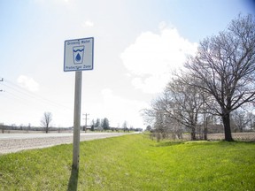 According to roadside signs like this one, Walkerton, Ontario is within a "drinking water protection zone." Photo shot on Tuesday May 12, 2020. Derek Ruttan/The London Free Press/Postmedia Network