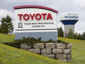 The Toyota Motor Manufacturing Canada plant in Woodstock. (Derek Ruttan/The London Free Press)
