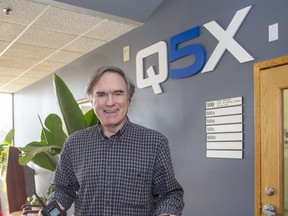 Quantum 5X Systems Inc. CEO Paul Johnson with the company's new Q5X Axient digital enabled transmitters. (Derek Ruttan/The London Free Press)