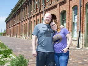 James Miller and Amanda Stark were supposed to be married last weekend at the CASO Station in St. Thomas, Ontario. They have delayed their nuptials because of the pandemic. Photo shot on Sunday May 24, 2020. Derek Ruttan/The London Free Press/Postmedia Network