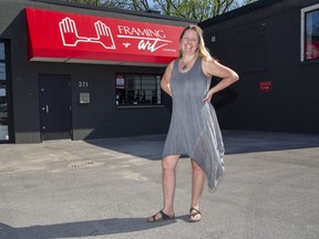 Sarah White has moved her Framing and Art Centre to 371 Horton St. from its longtime location on Richmond Row to avoid a doubling of rent -- a challenging move in the midst of a pandemic. (Derek Ruttan/The London Free Press)
