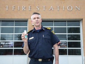 Deputy fire chief Matt Hepditch says leaving hand sanitizer in a hot car will not cause it to explode or catch fire. (Derek Ruttan/The London Free Press)