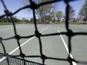 Empty tennis courts